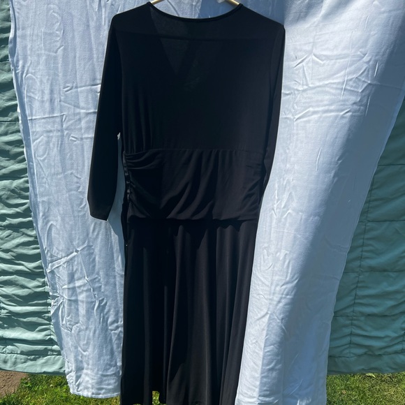 Black dress. Three quarter length sleeves. Denver Hayes Large. - Picture 2 of 5